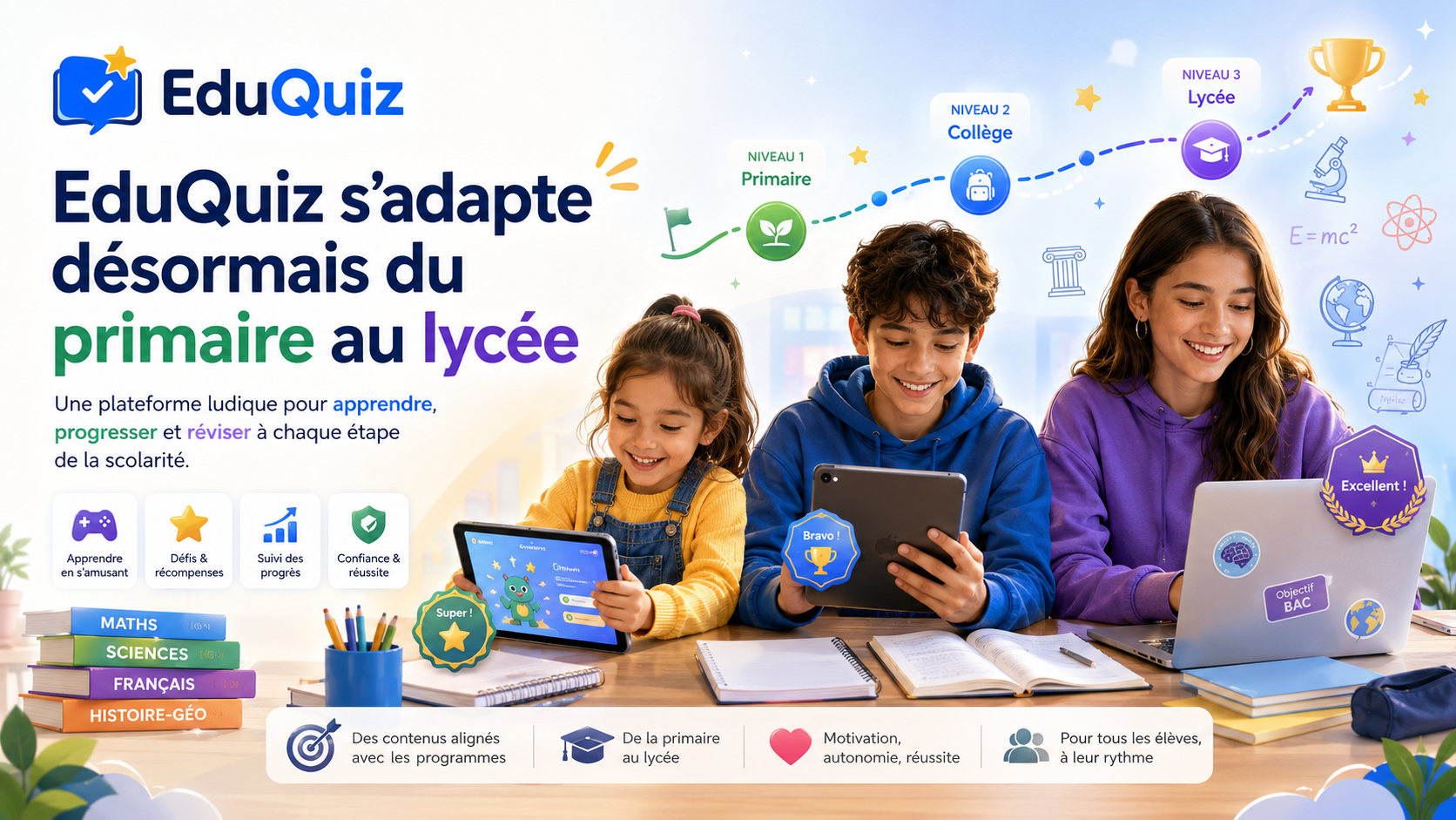 EduQuiz adapté du primaire au lycée